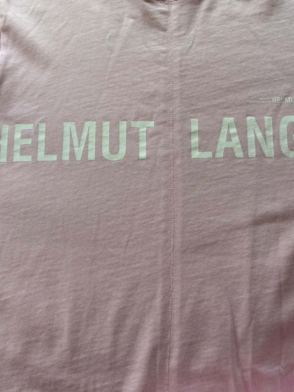 Helmut Lang Pale Pink Logo Tag Tee - Picture 2 of 5